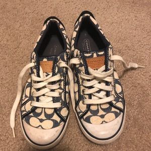 Women’s COACH sneakers size 7 1/2 navy and white